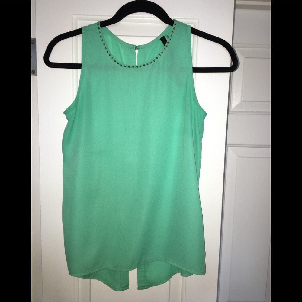 Renee C split back blouse, color - mint, size S